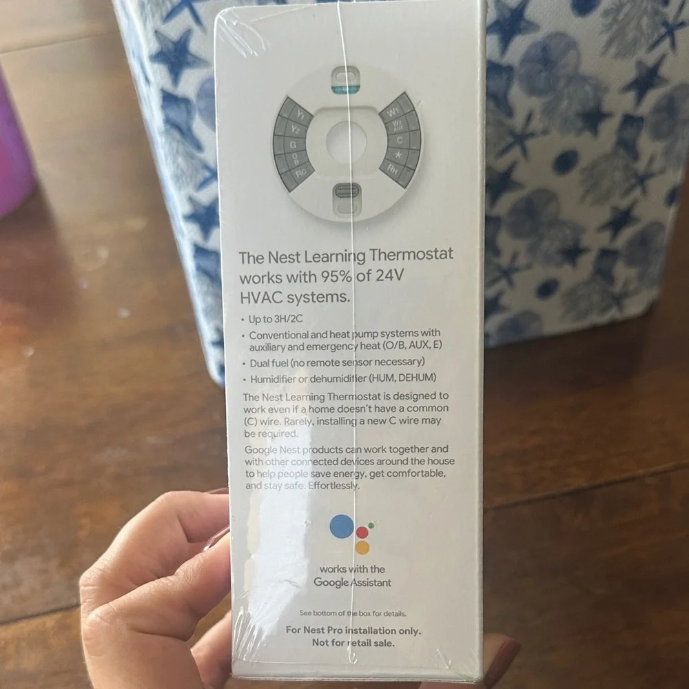 Google Nest Learning Thermostat - Silver with Blue Display